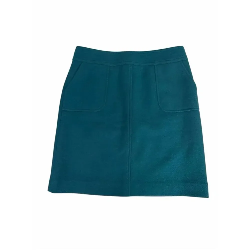 Talbots Women’s Teal Wool Blend Skirt size 8P Pockets